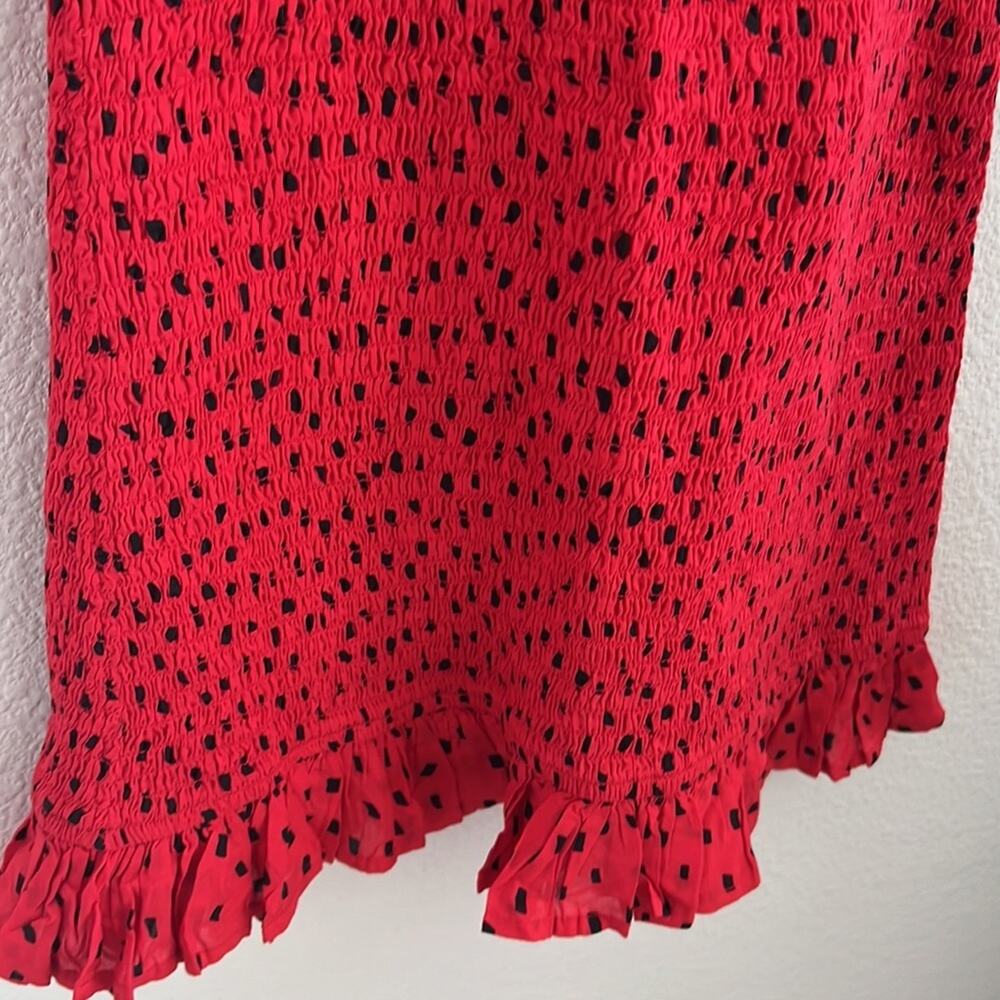 Billabong X Sincerely Jules Collab Playing for Keeps Dress Smocked Red Black XS - Picture 5 of 8